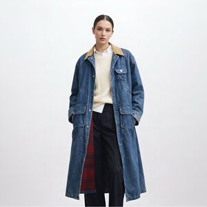 1980s Ralph Lauren DUNGAREES Denim Jean Flannel Farm vintage Chore Coat